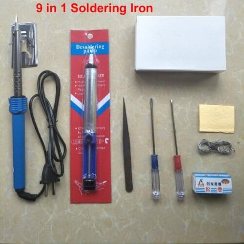 9 in1 60W Electric soldering iron temperature adjustable 220V 110V Welding Solder iron rework station soldering iron accessories