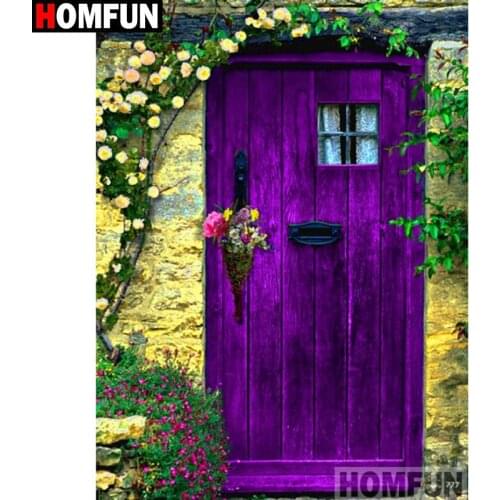 HOMFUN Full Square/Round Drill 5D DIY Diamond Painting "Flower door" 3D Embroidery Cross Stitch 5D Home Decor A15976