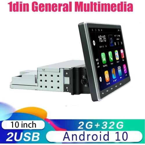 1Din Car Radio 10" Android 10 Car Multimedia Player 2G 32G GPS Wifi Autoradio Bluetooth FM Mirrorlink Tape Recorder carplay