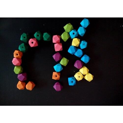 Free shipping! 12mm Pastel Color Geometric Wood Beads /DIY wooden necklace