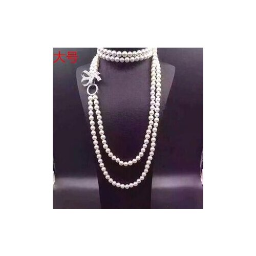 Free shipping jewelry Handmade 8-9mm White Pearl CZ Necklace Pendant 925 silver micro inlay zircon leaf clasp accessory