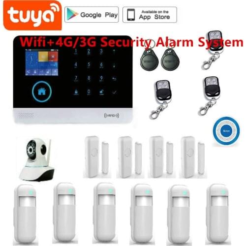 Wireless WIFI 4G Alarm System RFID Burglar Security LCD Touch Keyboar tuya smart