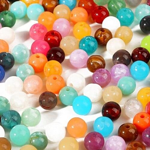 18 Colors 6/8/10mm acrylic beads Round Pearl beads for jewelry making necklace bracelet charm DIY accessories