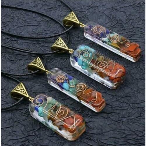 Chakra Pendulum Healing Stone Pendant For Necklaces Bracelets Colorful Spiritual Crystal Stones Fashion Healing Jewelry Gifts
