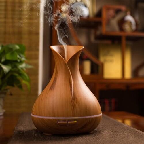Wood Table Lamp 220V Aroma Essensial Oil Diffuser Bedside Night Lights Hotel Beauty Care Bedroom Air Humidifier Sprayer LED Lamp