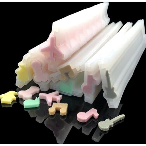 DIY Baking Accessories Guitar Music Symbol Penguin Silicone Tube Mold Soap Mold Sandwich Cake Mousse Roll Soap Making Supplies