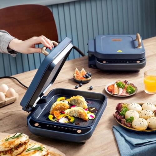 Household Double Side Heating Electric Skillet Crepe Pancake Maker Automatic Pizza Pie Machine BBQ Tool Frying Pan