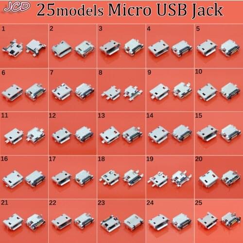 JCD Micro USB B Type Female Socket Connector Micro USB Jack Connector 5 pin Charging Socket 7Pin 11p Micro USB jack for samsung