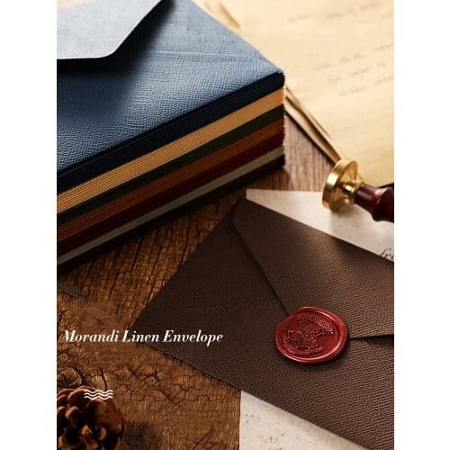 10pcs Retro Envelope Linen Texture Letter Paper Wedding Invitation Color Gift Card Invitation Seal Wax Envelope Greeting Card