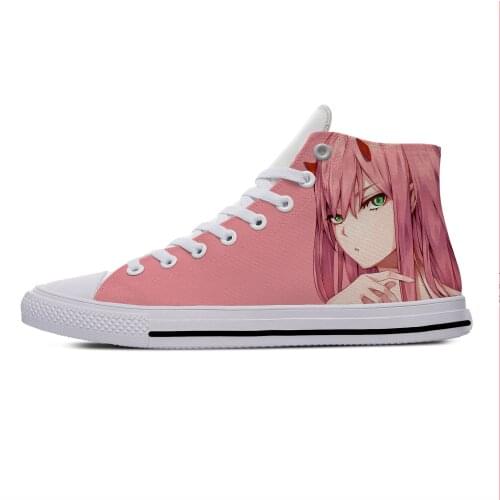 Japanese Anime Darling In The Franxx Zero Two Casual Cloth Shoes High Top Lightweight Breathable 3D Print Men Women Sneakers