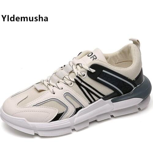 Spring Mens Chunky Mesh Sneakers Buckle Lace-Up Casual Shoes Boys Running Shoes Man footwear Trainers vulcanized Green Shoes