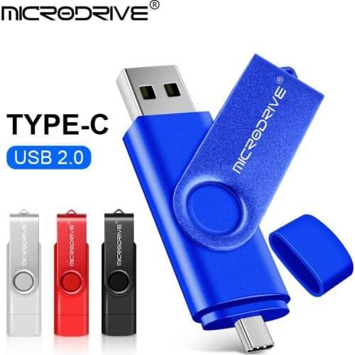 Type c OTG metal usb flash drive pendrive 4GB 8GB 16GB 32GB 64GB 128GB key usb stick pen drive 4 colors 2 in 1 OTG stick drive