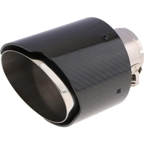 Stainless Steel Exhaust Tip Carbon Fiber Exhaust Tailpipe Tip 63mm Inlet 114mm 165mm Long