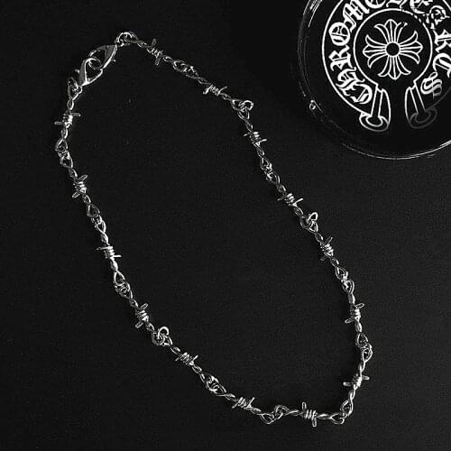 Small wire Brambles Iron Unisex Choker Necklace Women Hip-hop Gothic Punk Style Barbed Wire Little thorns Chain Choker Gifts