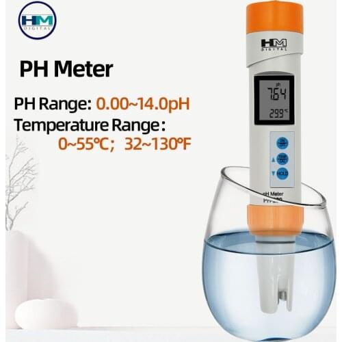 HM Digital PH-200 Waterproof PH Meter Temperature with Automatic Calibration Function pH Water Quality Pen Tester 40% Off