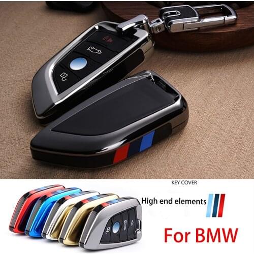 Plating Remote Controller Key Bag Holder fit bmw blade KeyChain Car key Cover Case for BMW X1 X5 X6 F15 F16 F48 BMW 1 2 Series