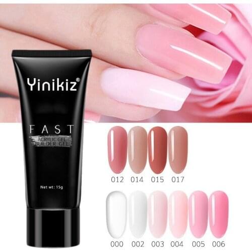 Poly Extension Nail Gel Acrylic gel Pink White Clear Crystal UV Builder Gel Tips Enhancement Slip Solution dropship