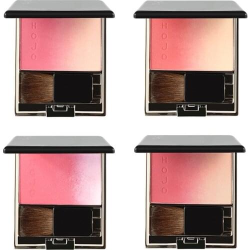 Hojo Clear Gradient Blush Pink Girls Natural Nude Makeup Repair Capacity High Gloss Rouge One-Piece Plate with Makeup Brush