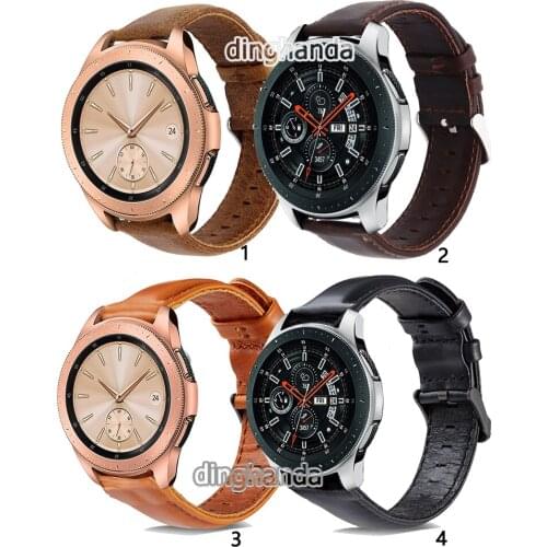Classic Leather Watch Band Strap for Samsung Galaxy Watch 42mm 46mm Active Gear Sport Galaxy S2 Replacement wrist bands Correa