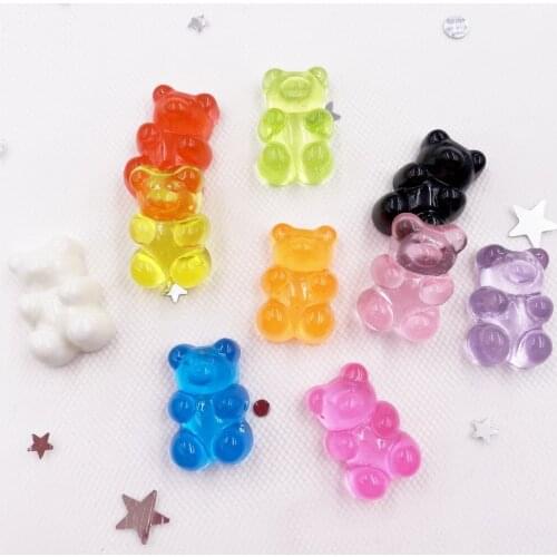 Hand Painted Resin Mix Colorful Kawaii Bear Flatback Cabochon Rhinestone 16PCS Scrapbook DIY Decor Home Figurine Crafts