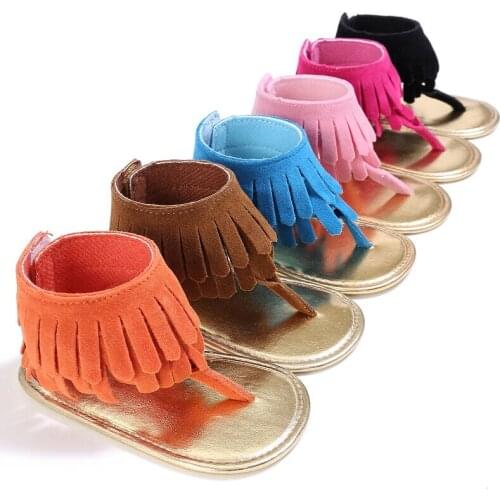 Fashion Infant Baby Girl Soft Sole Sandals Toddler Summer Shoes Tassle Sandal 0-18Months