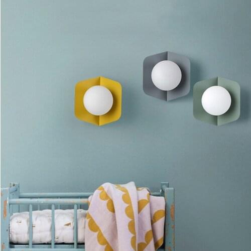 Nordic Glass Macaron Wall Lamp Modern Aisle Staircase Bedroom Bedside Lamp Bathroom Wall Sconce Mirror Light Fixtures Home Decor