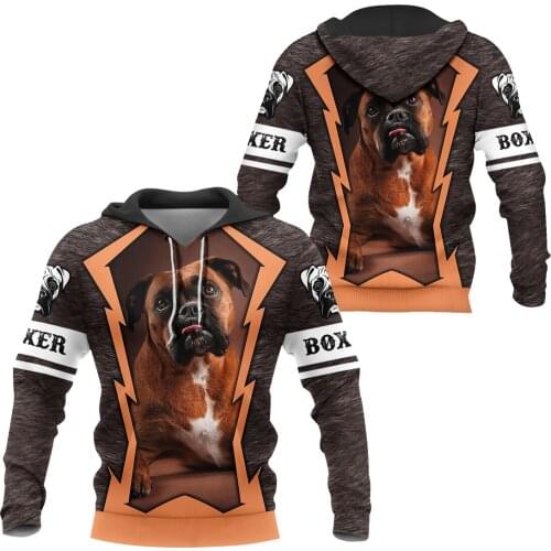 Funny Boxer 3D All Over Printed Hoodies Fashion Pullover Men For Women Sweatshirts Sweater Animal Costumes