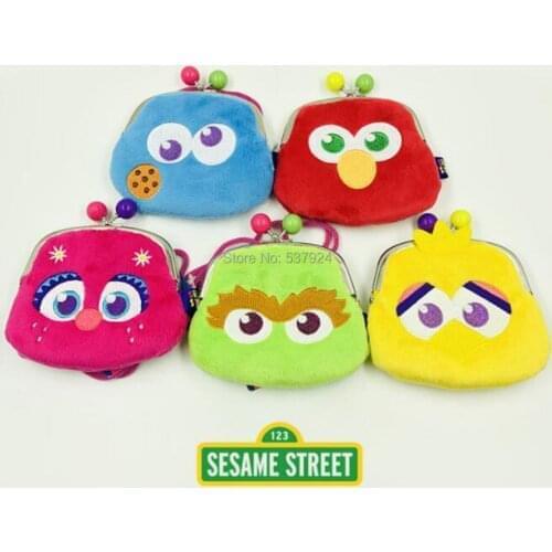 New 5 Styles Sesame Street Elmo Cookie Big Bird Oscar Abby Cadabby 10CM*12CM Plush Doll Shoulder Bag