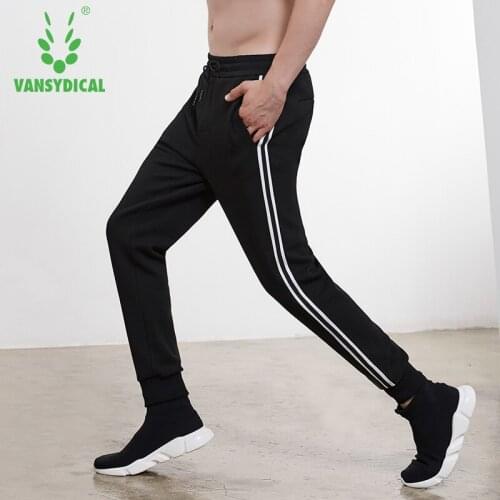 Vansydical Striped Sports Running Pants Mens Side Letters Gym Sweatpants Autumn Winter Outdoor Workout Jogging Trousers