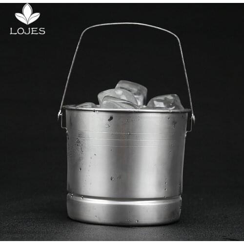 1L Stainless Steel Bar Ice Bucket Champagne Beer Bucket Wine Bucket Spit Wine Barrel Container Ktv Club Bar Supplies