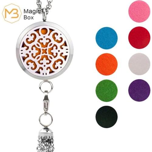Vintage L316 Stainless Steel Necklace Aromatherapy Essential Oil Diffusion Pendant Necklace Silver Mexican Chime Music Necklace