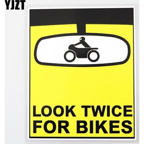 YJZT 11.8CM×14.7CM Look Twice For Bikes Humor Decal PVC Car Sticker 12C-0232