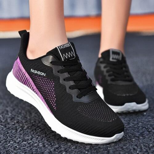 Womens Sneakers Platform Flats Casual Sneakers Women Lace-Up Mesh Breathable Vulcanized Shoes Plus Size Chunky Sneakers Shoes