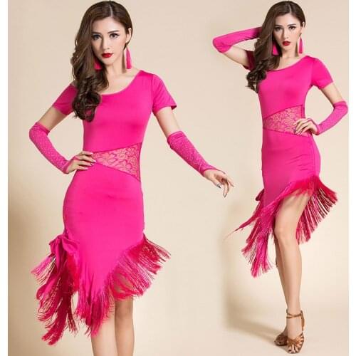 Competition Tassel Elegant Senior With Fringe Women Latin Dance Dress Ballroom Dancing Dress Costume Tango Samba Skirts