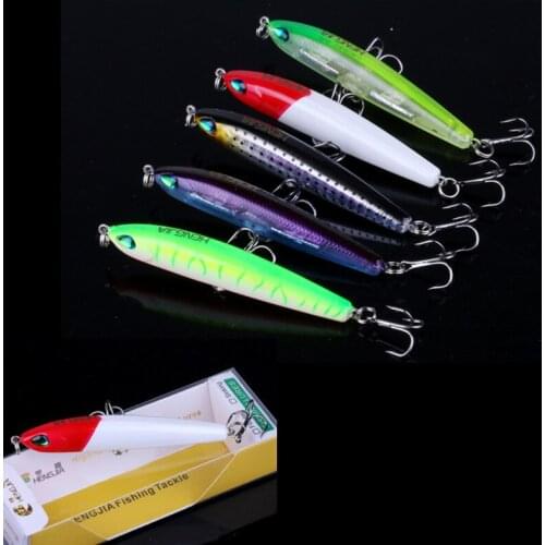 Hard Pencil Fishing Lure Surface Fishing Lure 5Pcs Top Water Sea Bass Pike Perch 7.5cm 9g Snakehead Floating Wobbler