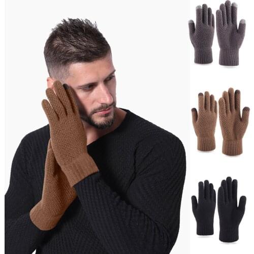 Winter Gloves Women Goth Clothes Mens Fall And Winter Thickened Knitted Warm Woolen Gloves Guantes Ciclismo Invierno Перчатки