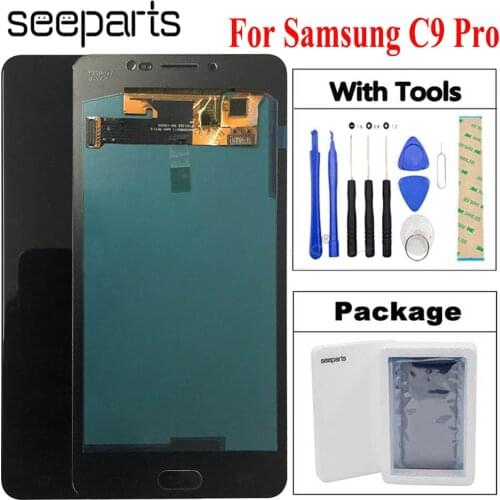 100% Tested For Samsung Galaxy C9 Pro LCD C9000 Display Touch Screen Digitizer Assembly Replacement For samsung c9 pro lcd