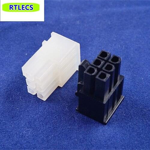 100pcs 4.2 mm 6 PIN Male Housing Receptacle Computer ATX Video graphics card GPU PCI-E PCIe Power Connector 2 Square 4 Tapered