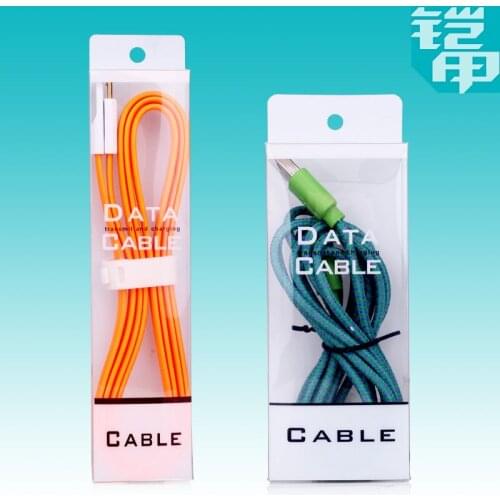 100pcs/lot New PVC Blister Bags for 1m USB Cables Packaging Boxes for Samsung apple HTC Data Cables Plastic Package Boxes KJ-334