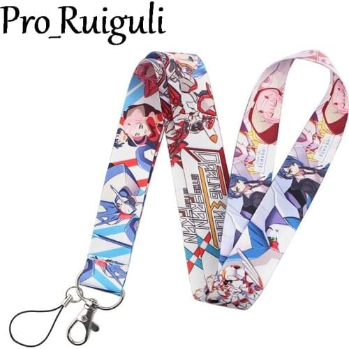 30pcs DARLING in the FRANXX Lanyard for Key Phone Cool Neck Strap Lanyard for Camera Whistle ID Badge Cute webbings ribbons Gift