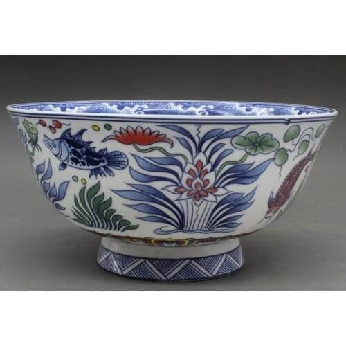 4 Antique MingDynasty porcelain bowl,enamel pond fish bowl,handmade crafts,best collection & adornment,Free shipping
