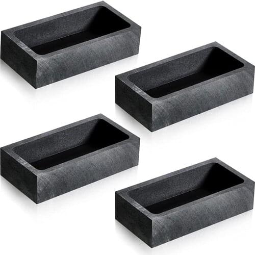 4 Pieces 1 KG Graphite Ingot Mould Casting Ingot Crucible Mould Silver Gold Ingot Mould Melting Casting Refining