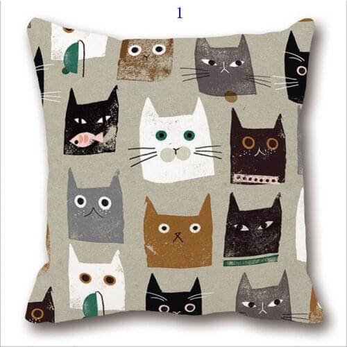 45cm*45cm animals Pet cat pattern Cotton and linen pillow cover sofa pillow case Car seat cushion cover decorative pillows