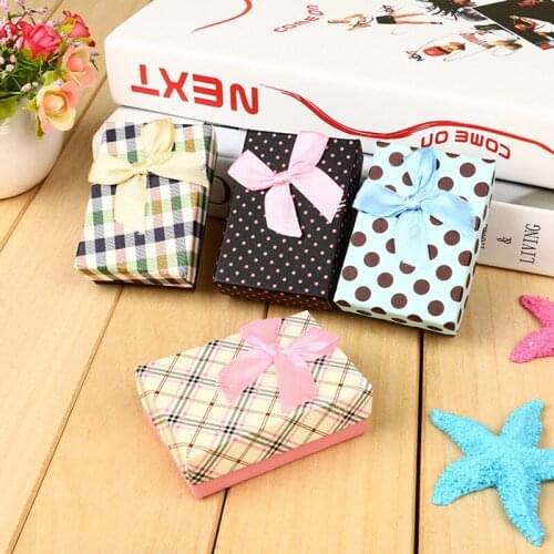 5.5 * 8 multi-color bowknot necklace ring box pendant box jewelry jewelry box