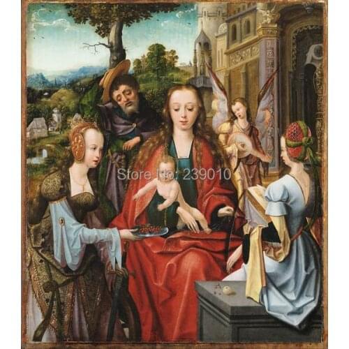 Free shipping religious Mary and Jesus oil painting canvas prints decoration picture Christian oil painting printed on canvas