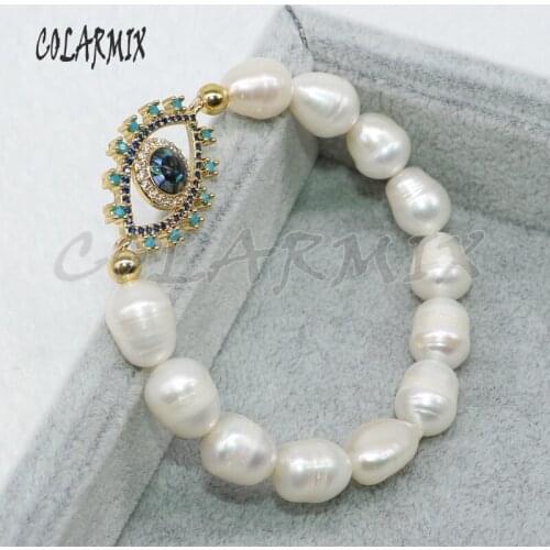 5 pieces natural pearl stone beaded bracelet eye bracelets wholesale jewelry bracelets fashion jewelry for women 5014