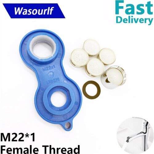 WASOURLF Household Pack M22*1 22mm Female Thread Tap Aerator Faucet Bubble 304 Stainless Steel Brass Shell Spanner Kit