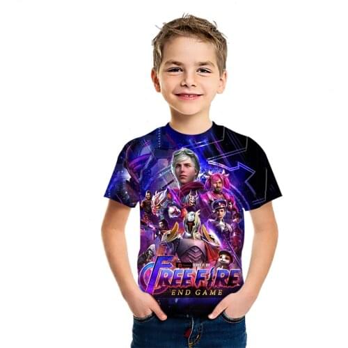 Free Fire Childrens High Quality Cheap T-Shirt 3D Printing Wholesale T-Shirt Fashion Foreign Style Versatile Short Sleeve
