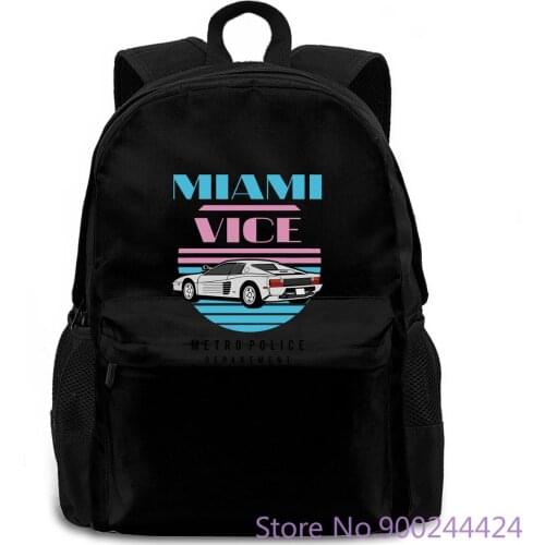 Divertente Uomo Maglietta Con Stampa Vintage Anni 80 Miami Vice Tuned Brand women men backpack laptop travel school adult