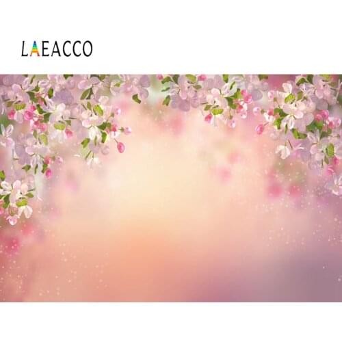Photography Backdrop Spring Pink Blossom Flower Petal Light Bokeh Party Newborn Child Portrait Photo Backgrounds Photo Studio